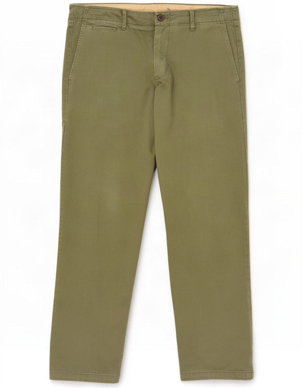Calça chino reta feminina Gap W34 L30 algodão cáqui