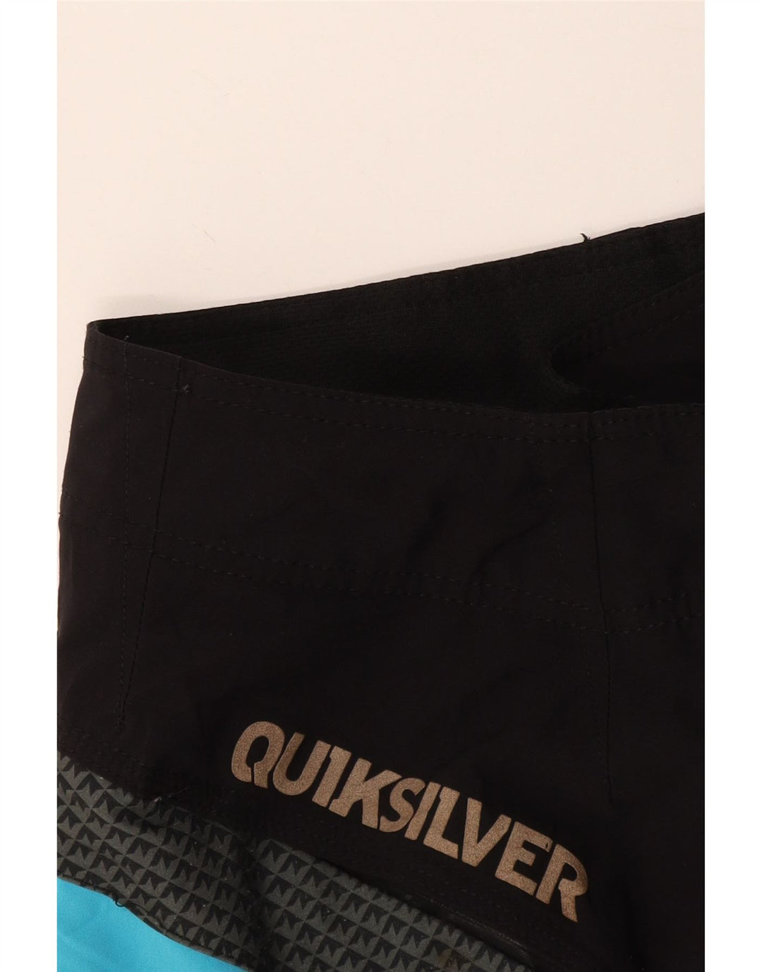 Shorts de natação masculino Quiksilver grande bloco colorido preto