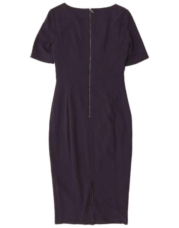 Vestido Bodycon feminino Marks & Spencer Reino Unido 10 pequeno azul marinho poliéster