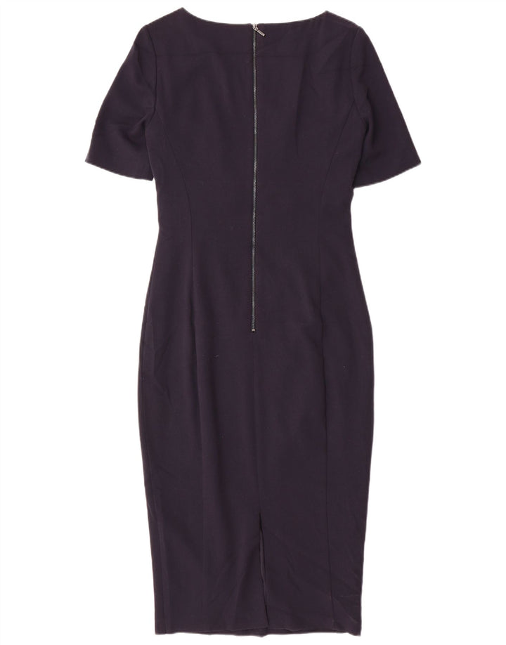 Vestido Bodycon feminino Marks & Spencer Reino Unido 10 pequeno azul marinho poliéster