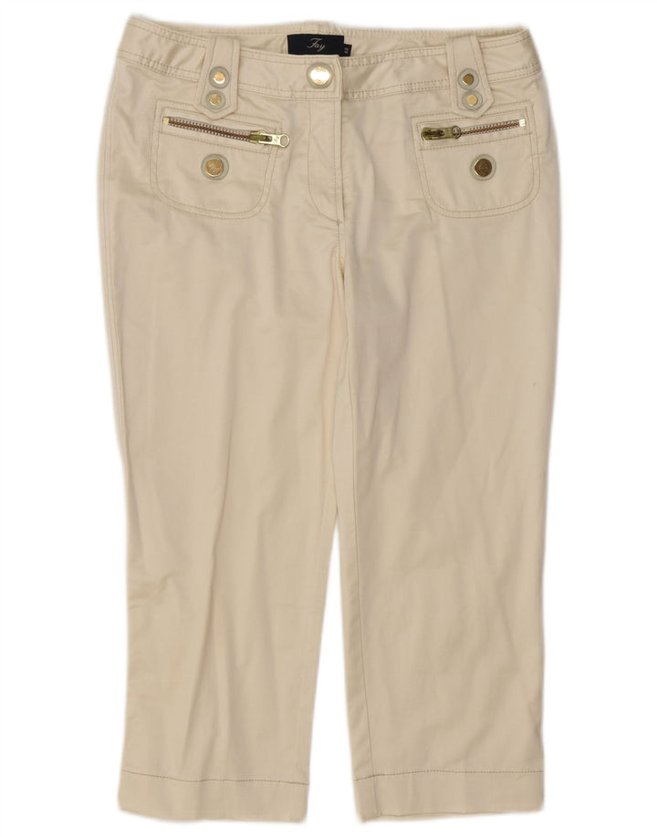 Calça capri feminina Fay IT 44 médio W30 L20 algodão branco