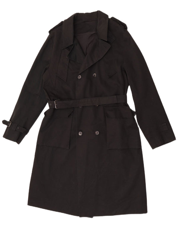 La Redoute Womens Trench Coat UK 16 Large  Black Cotton