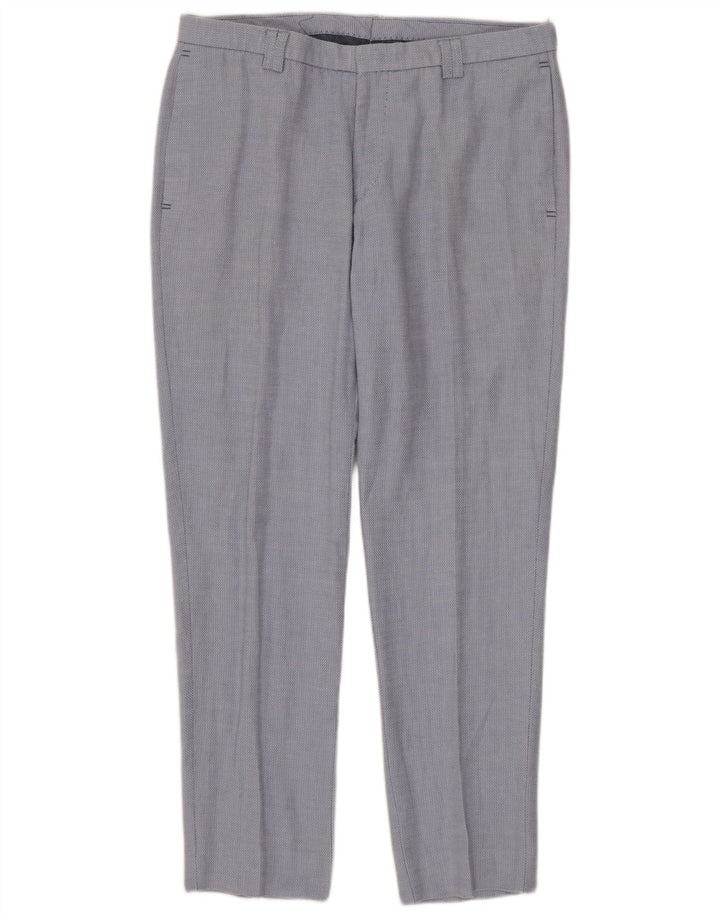 ZARA Mens Slim Chino Calças EU 40 Médio W31 L30 Azul