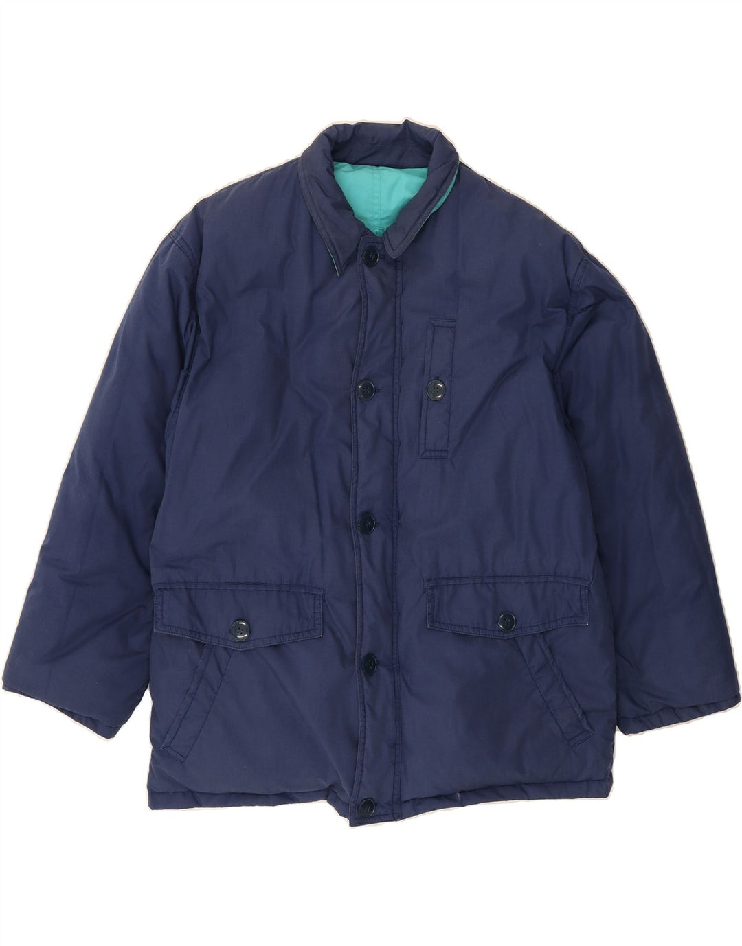 DACK'S Mens Padded Reversible Jacket UK 36 Small Navy Blue Vintage Dack's and Second-Hand Dack's from Messina Hembry 