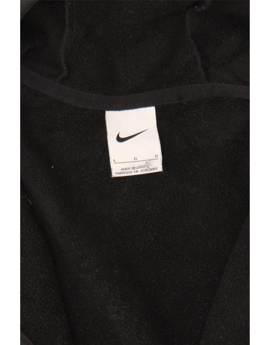 NIKE Mens Graphic Zip Hoodie Sweater Large Black Polyester Vintage Nike and Second-Hand Nike from Messina Hembry 