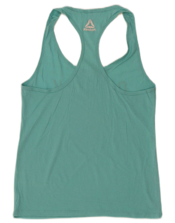 Reebok Womens Graphic Vest Top UK 12/14 Médio Turquesa