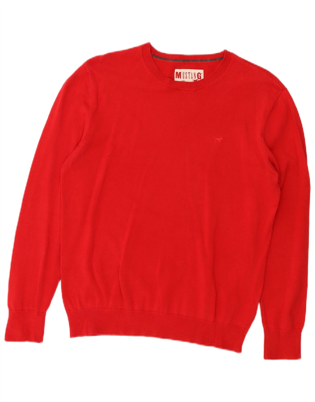 Suéter masculino Mustang com gola redonda e algodão vermelho médio