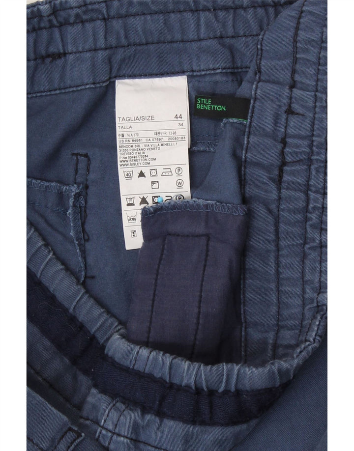 Mini saia feminina Benetton IT 44 médio W34 algodão azul marinho
