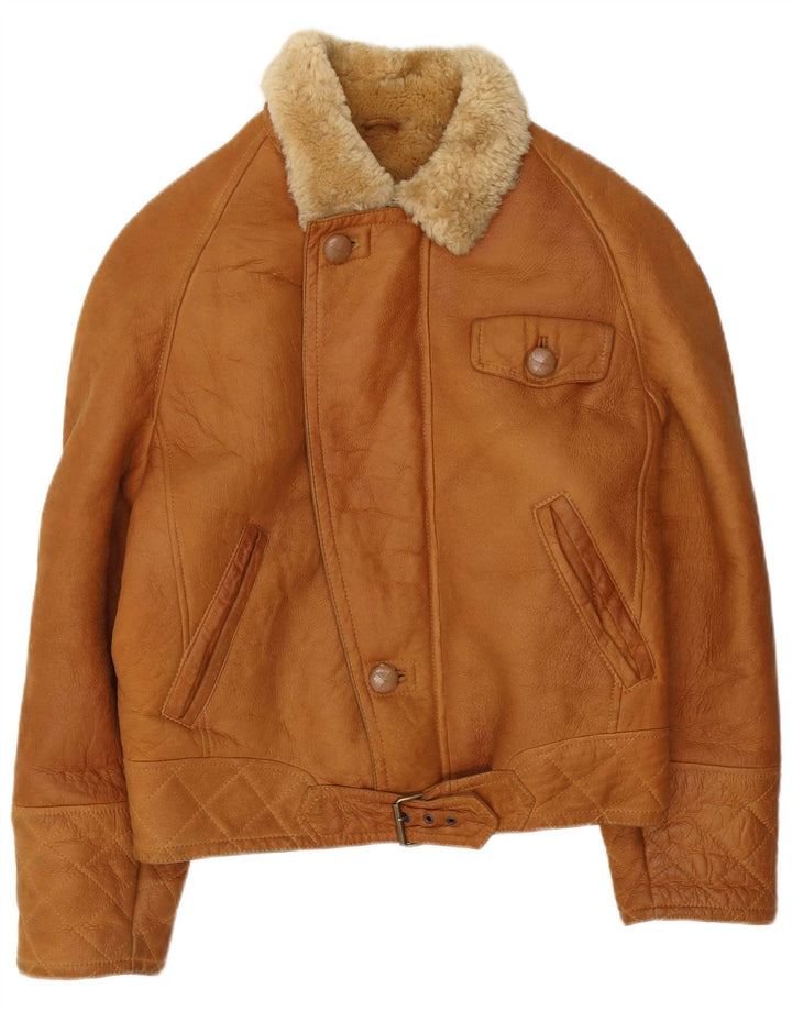 Jaqueta masculina VINTAGE Shearling IT 48 Shearling bege médio