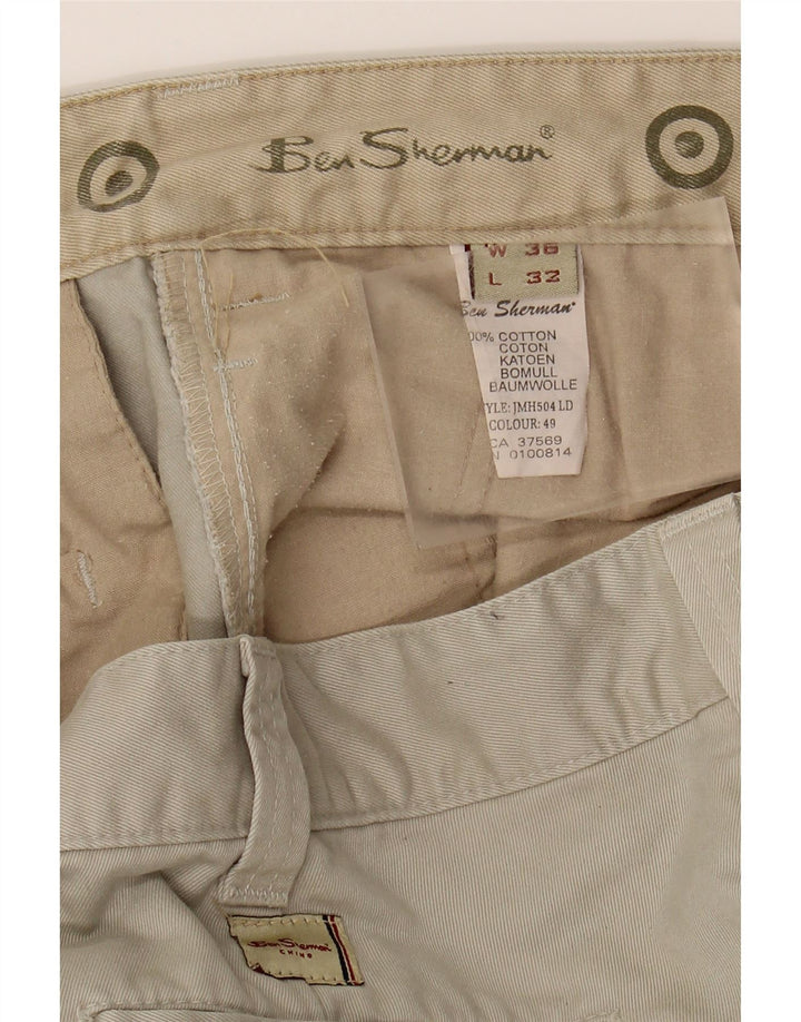 Calça chino reta masculina BEN SHERMAN W36 L32 algodão verde