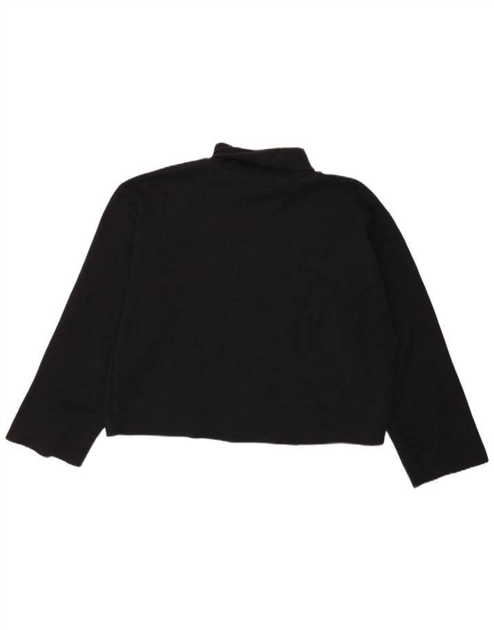 Top feminino Zara manga comprida UK 18 XL algodão preto