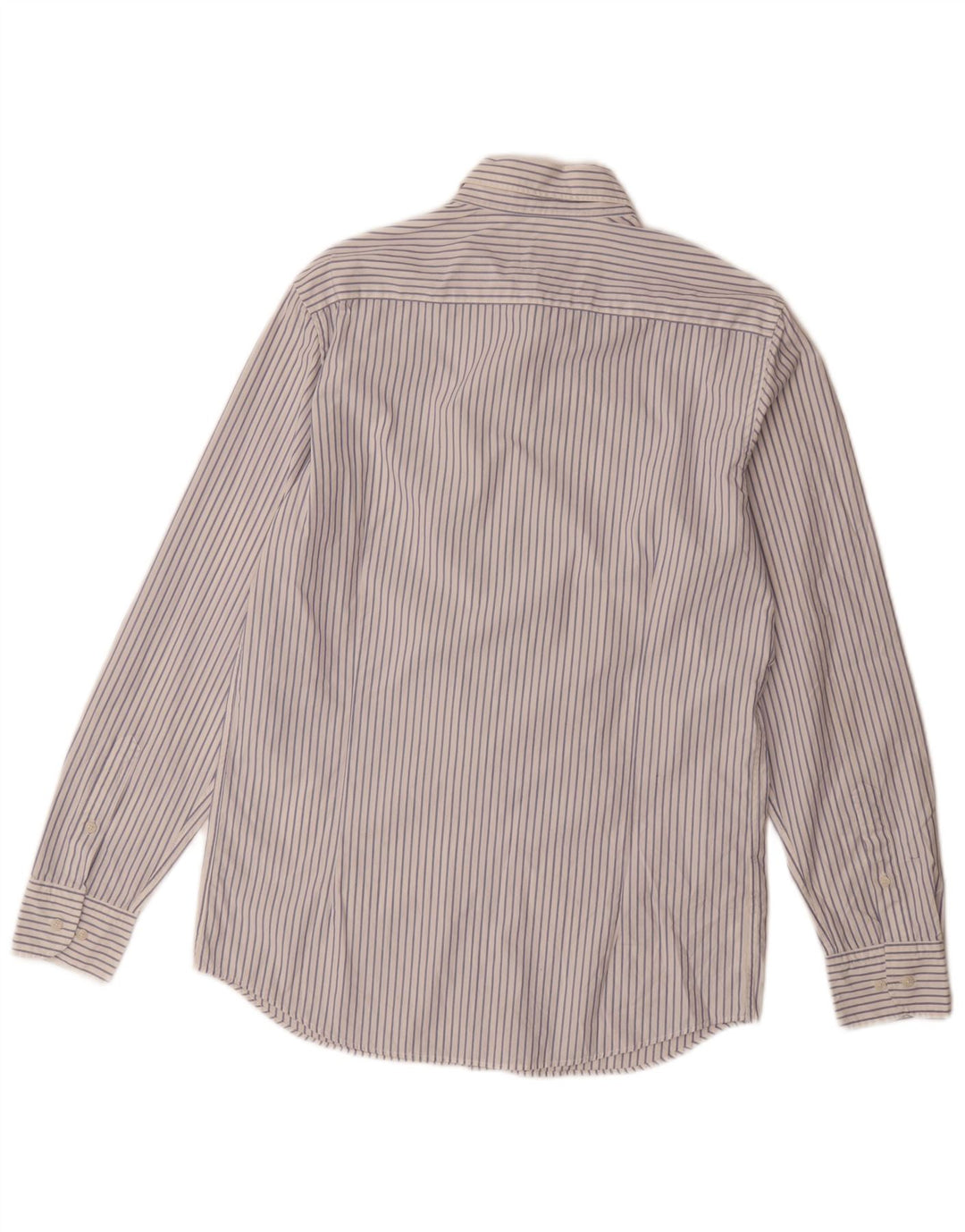Camisa masculina Massimo Dutti de algodão listrado branco médio