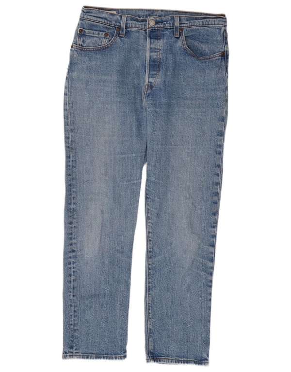 Calça jeans feminina Levi's 501 Straight W29 L28 azul algodão