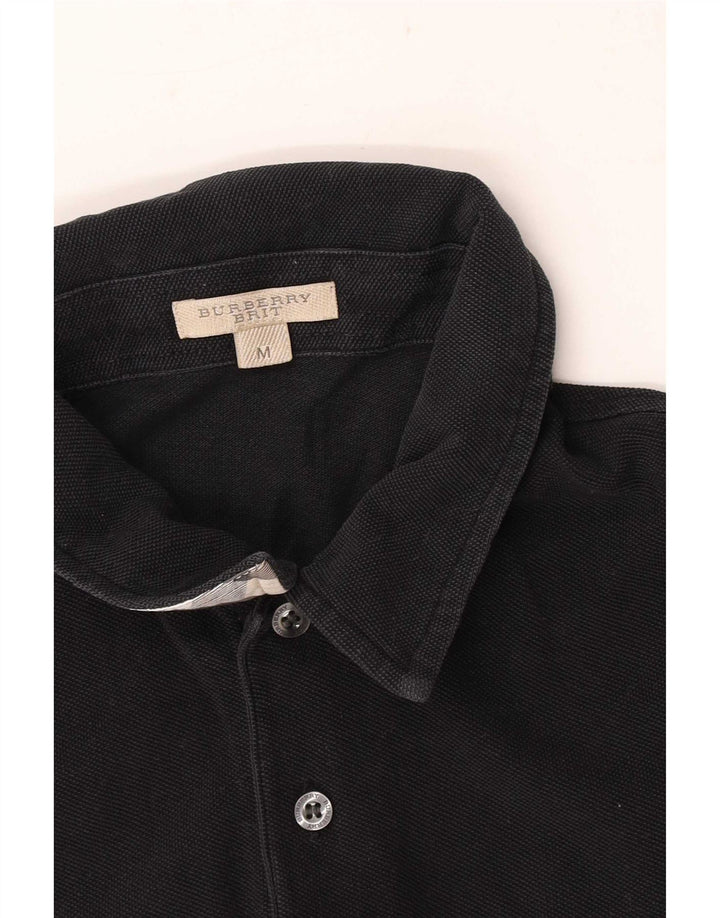 Camisa polo masculina Burberry média preta