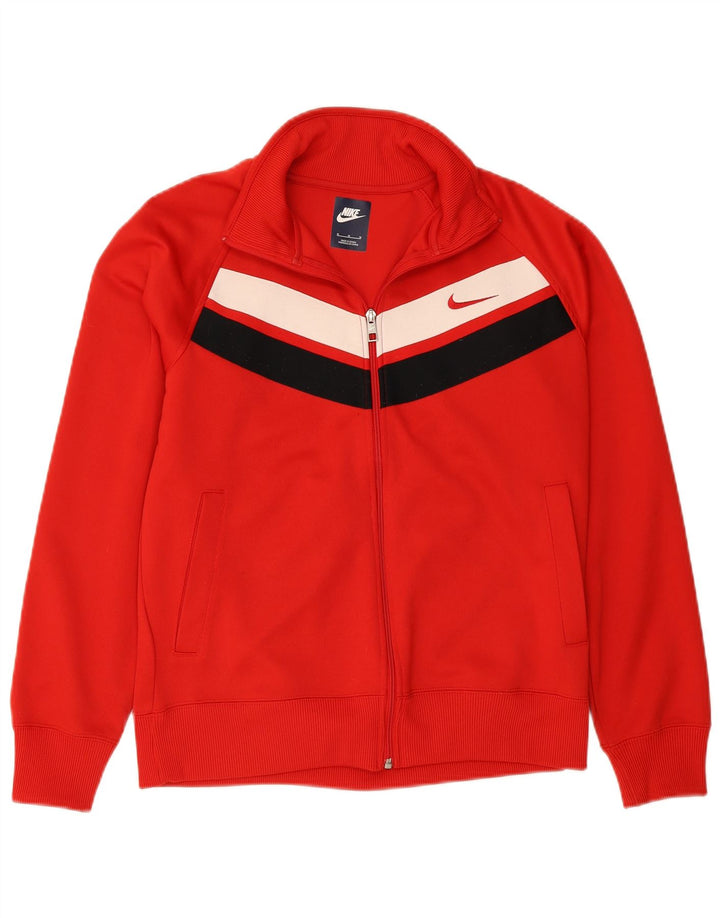 NIKE Mens Tracksuit Top Jacket Médio Vermelho Colourblock Algodão