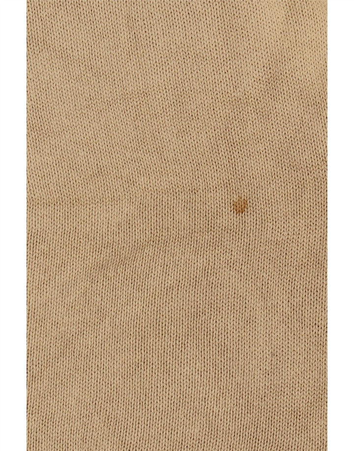 Suéter masculino Trussardi com decote em V, grande algodão bege