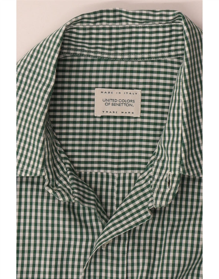 Camisa masculina de manga curta BENETTON grande verde guingão
