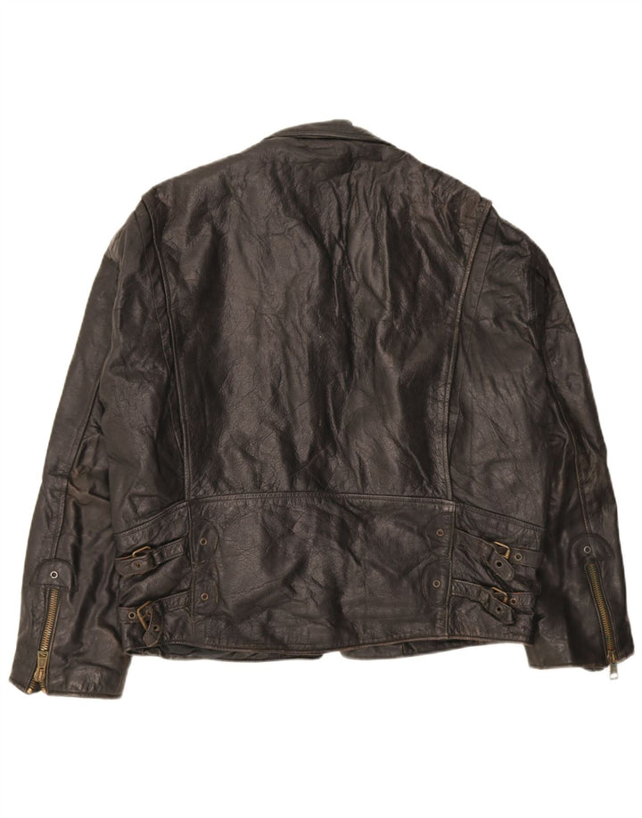 Jaqueta de couro masculina vintage UK 40 grande couro preto