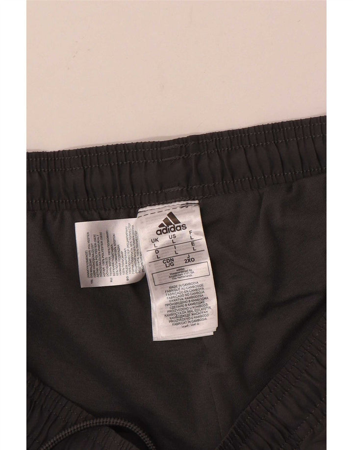 Calça de treino masculina Adidas Joggers grande poliéster cinza