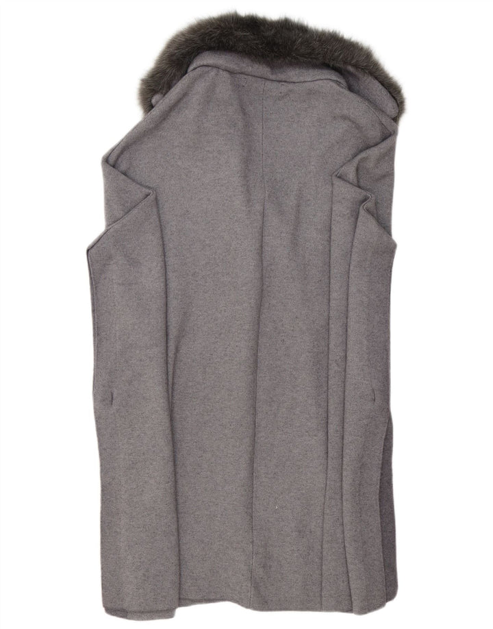Casaco Poncho Feminino Zara UK 10 Viscose Cinza Pequeno