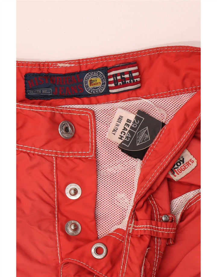 Shorts de natação feminino Roy Rogers W29 pequeno poliamida vermelha