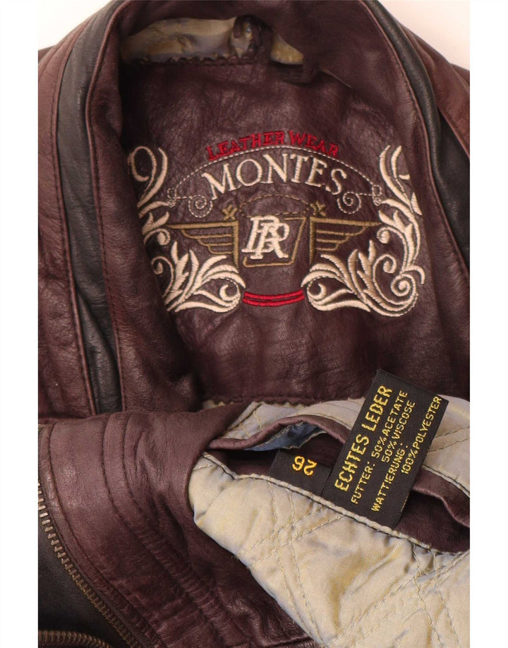 Jaqueta de couro masculina Montes UK 44 2XL marrom