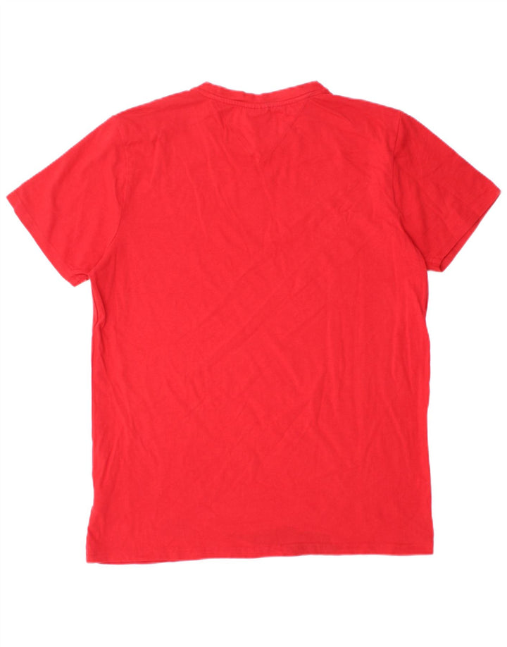 Camiseta masculina Tommy Hilfiger com estampa gráfica grande de algodão vermelho