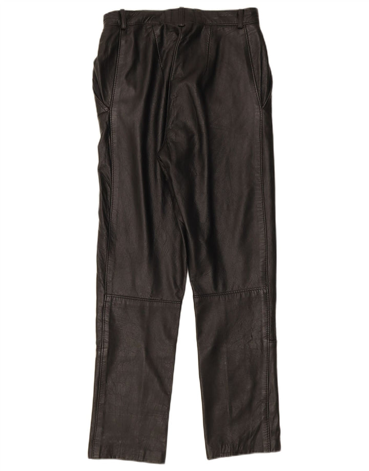 Calça feminina de couro VINTAGE W26 L26 preta