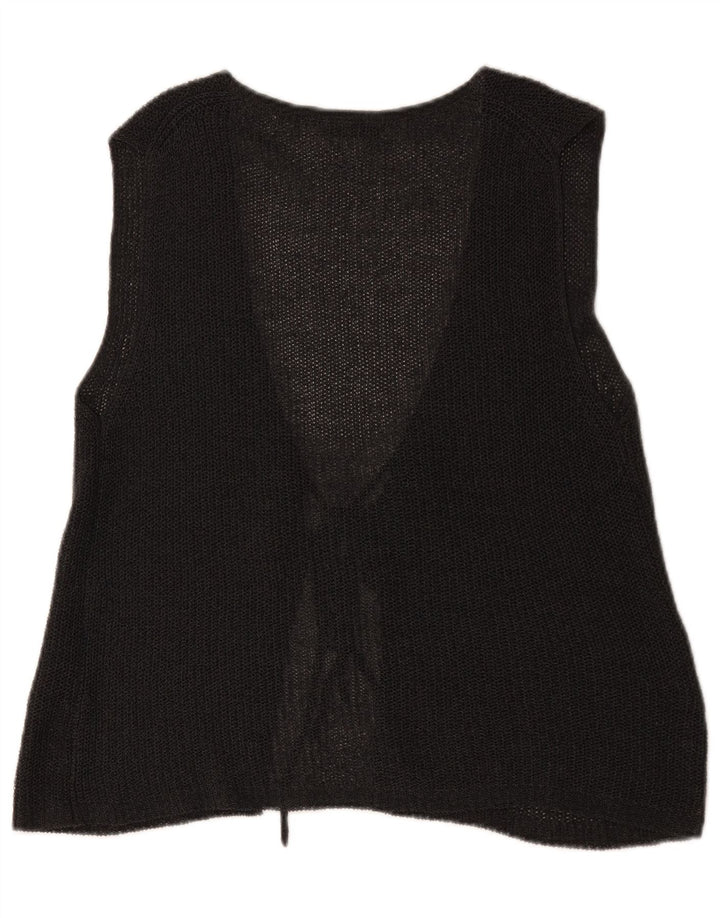 Suéter cardigã feminino sem mangas Massimo Dutti Reino Unido 14 cinza médio