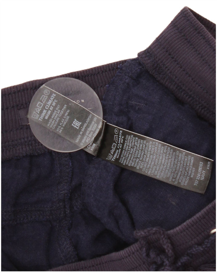 Shorts chino feminino Marks & Spencer UK 12 médio W32 linho azul marinho
