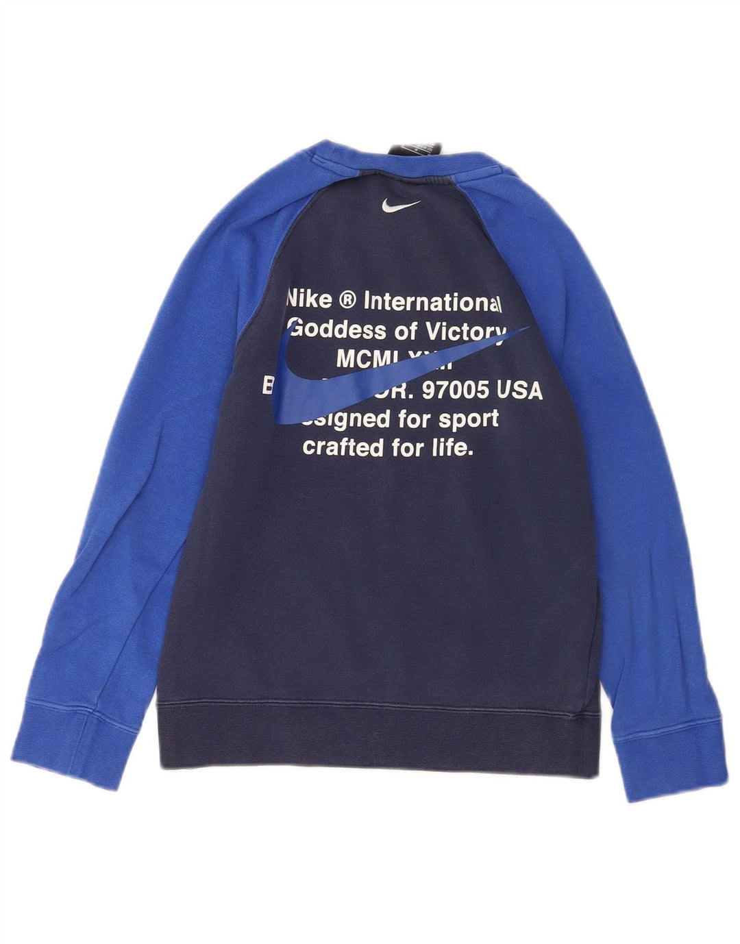 Moletom gráfico Nike Boys Jumper 10-11 anos médio azul colorblock