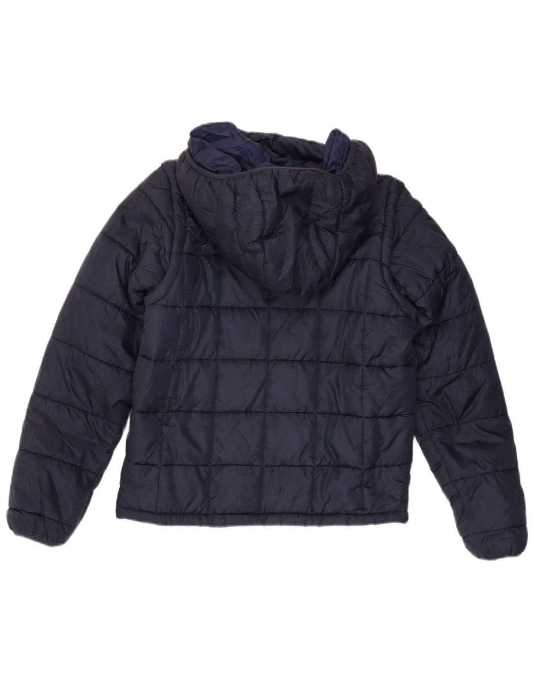 Jaqueta masculina acolchoada com capuz gráfico Kappa UK 36 poliéster azul marinho pequeno