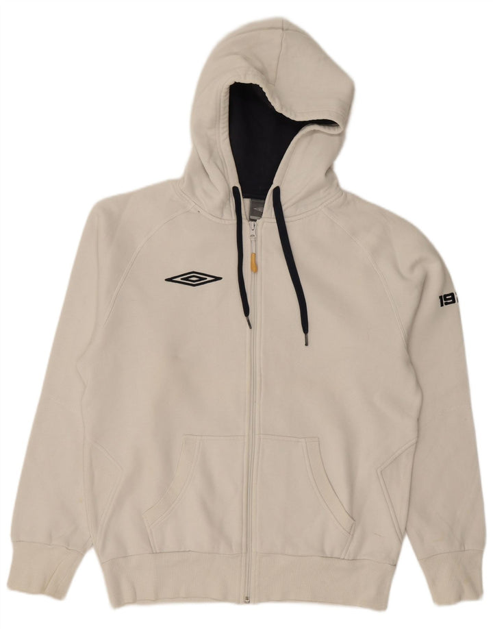 Suéter masculino UMBRO com capuz e zíper médio algodão branco