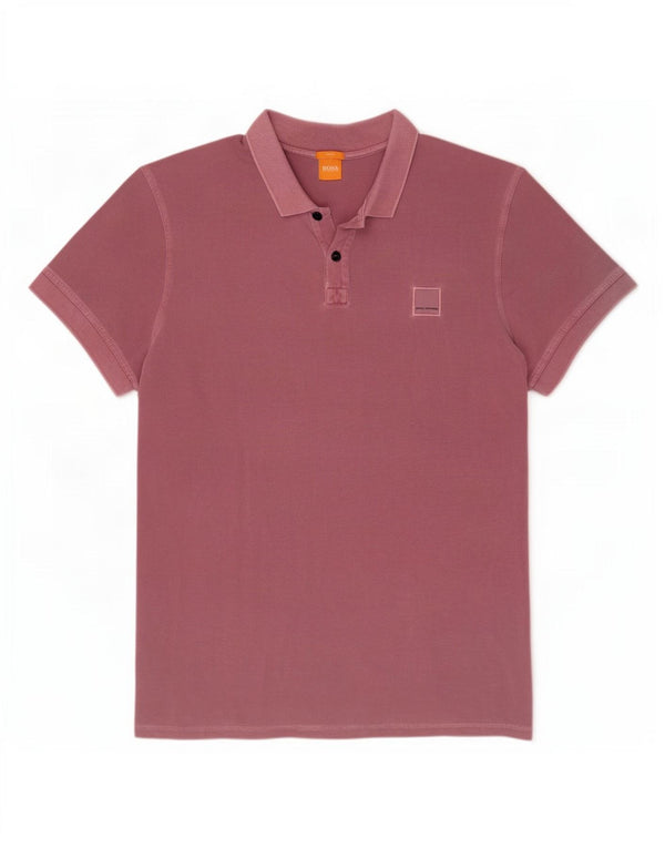 Camisa polo masculina Hugo Boss Slim Fit 3XL algodão vermelho