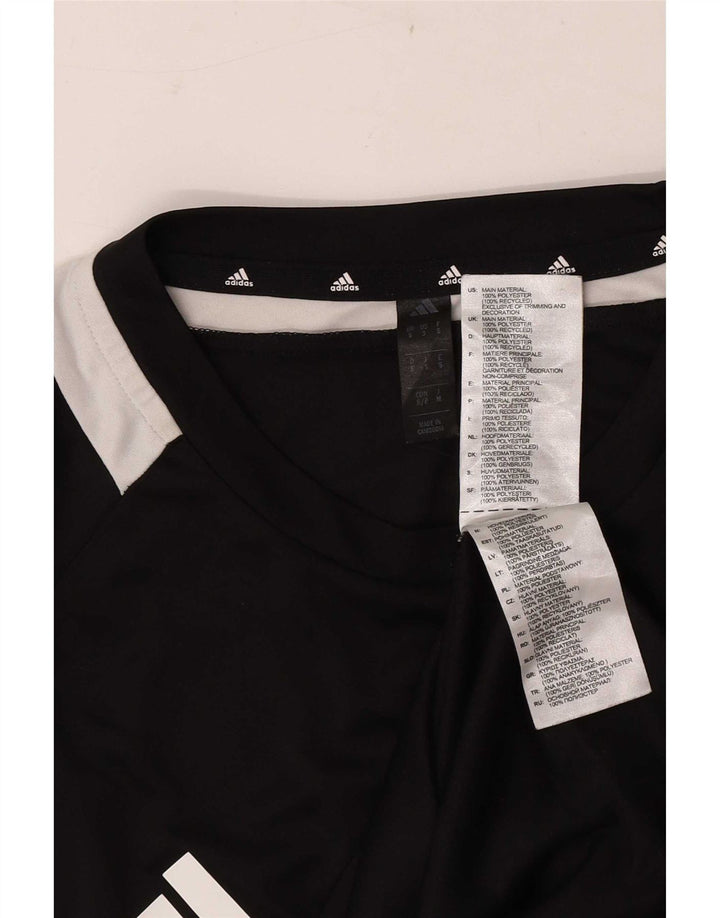 Adidas Mens Aeroready Camiseta Top Pequeno Preto Colorblock Poliéster