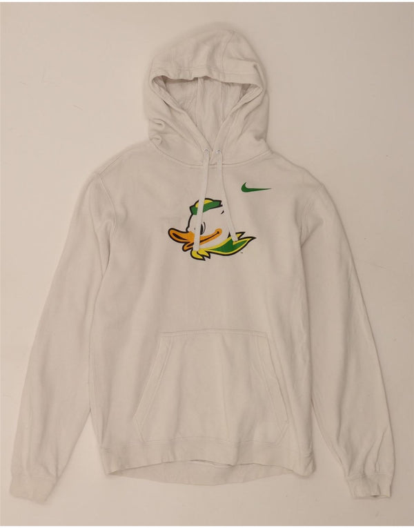 Nike masculino gráfico moletom com capuz médio algodão branco