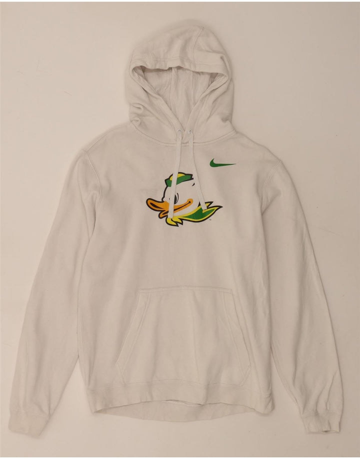 Nike masculino gráfico moletom com capuz médio algodão branco