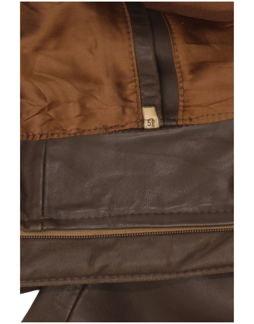 Jaqueta de couro militar masculina vintage IT 52 XL marrom