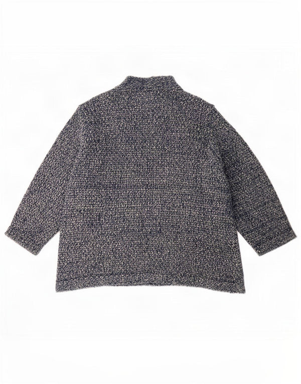M&Co Suéter cardigã feminino aberto manga 3/4 Reino Unido 24 4XL azul marinho manchado