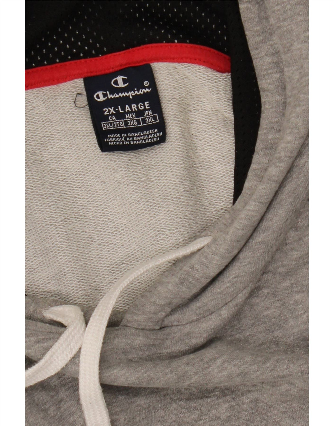 CHAMPION Suéter com capuz gráfico masculino 2XL cinza manchado
