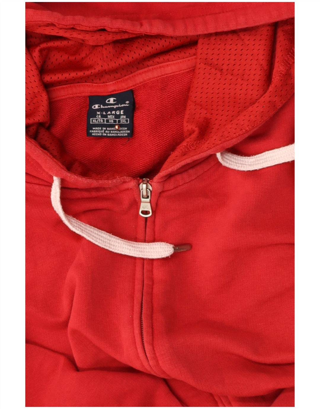 Suéter masculino com capuz e zíper gráfico CHAMPION XL vermelho