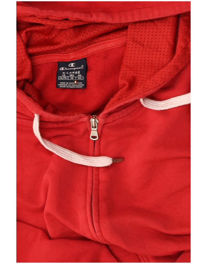 Suéter masculino com capuz e zíper gráfico CHAMPION XL vermelho