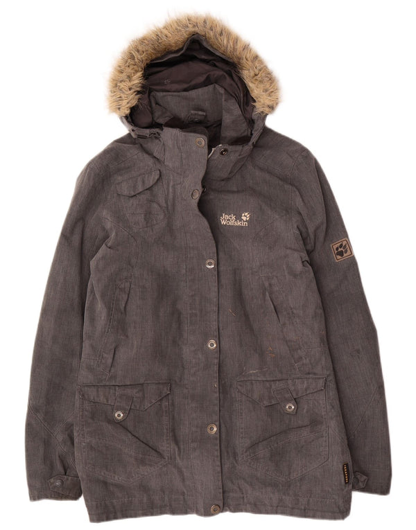 Jaqueta parka feminina com capuz JACK WOLFSKIN Reino Unido 10 poliéster cinza pequeno