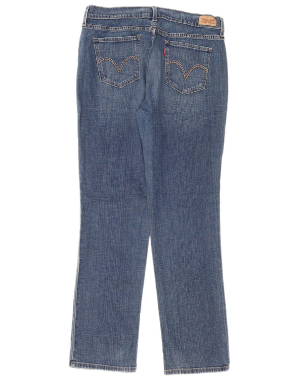 Calça jeans feminina Levi's 505 Straight US 12 grande W34 L32 azul algodão