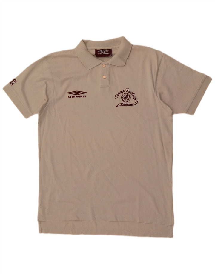 Camisa polo masculina Umbro gráfica média algodão branco