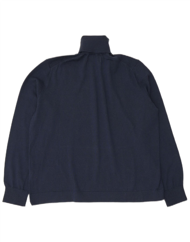 Suéter feminino Indi & Cold com gola alta e gola alta Reino Unido 10 pequeno azul marinho