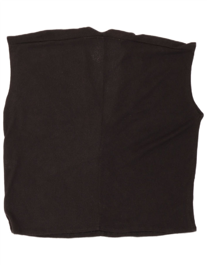 Zara Womens Oversized Vest Tank Top Reino Unido 10 Pequena Viscose Preta