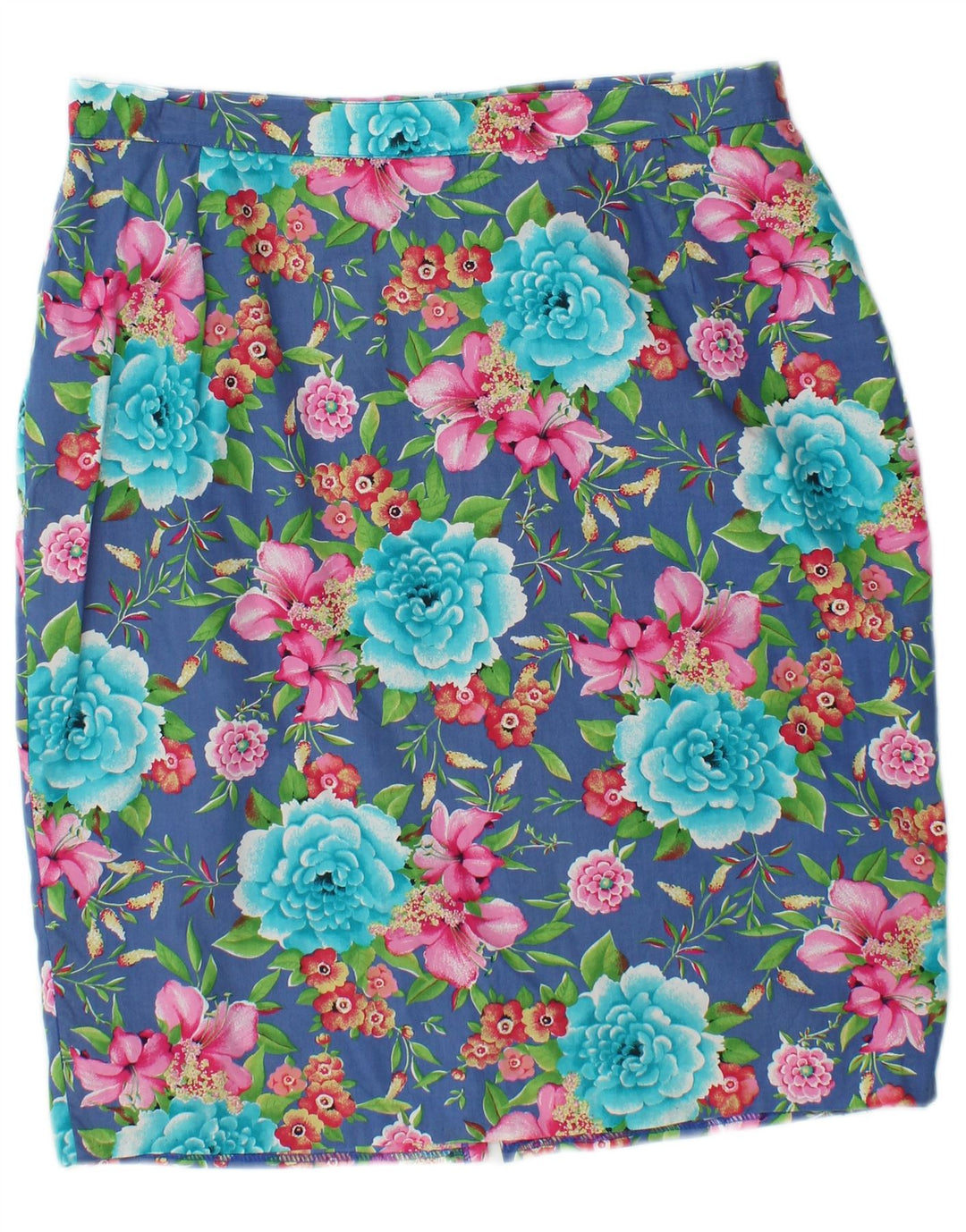 GIANFREDIANI Saia lápis feminina de cintura alta IT 48 XL W32 azul floral