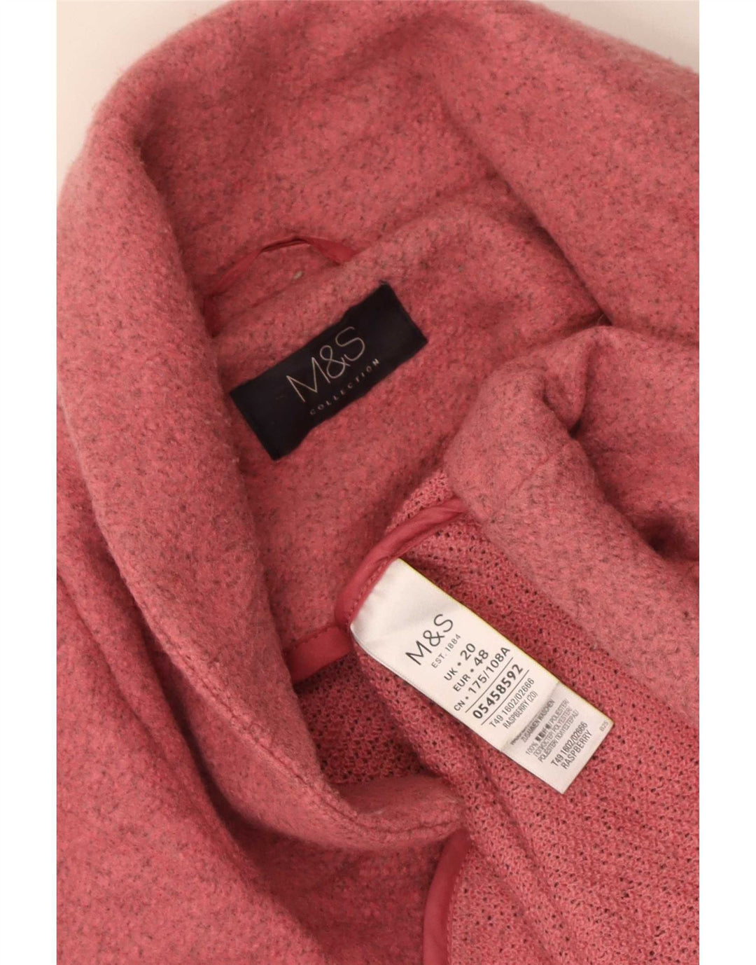 Sobretudo aberto oversized feminino Marks & Spencer Reino Unido 20 2XL poliéster rosa