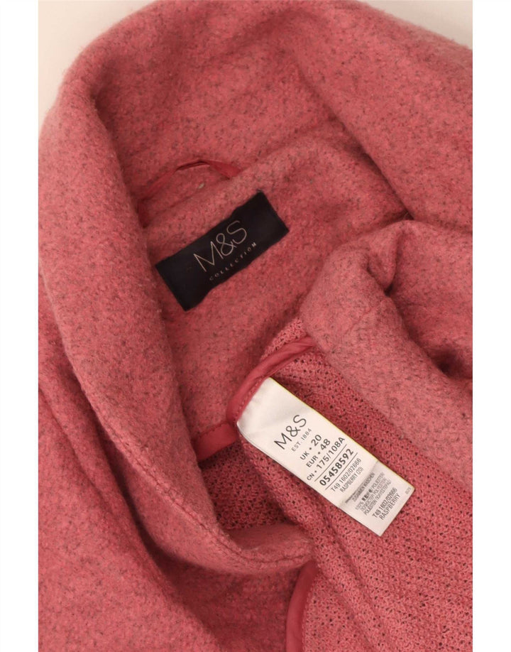 Sobretudo aberto oversized feminino Marks & Spencer Reino Unido 20 2XL poliéster rosa